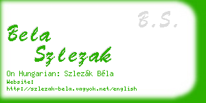 bela szlezak business card